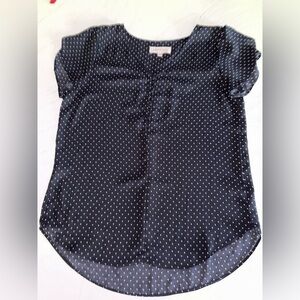 Philosophy republic clothing Polka dot Flutter sleeve shirt top blouse silky